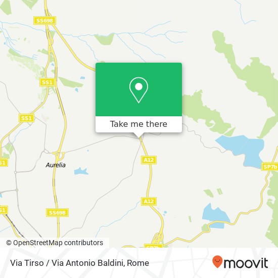 Via Tirso / Via Antonio Baldini map