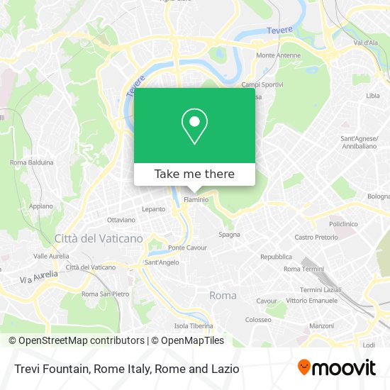 Trevi Fountain, Rome Italy map