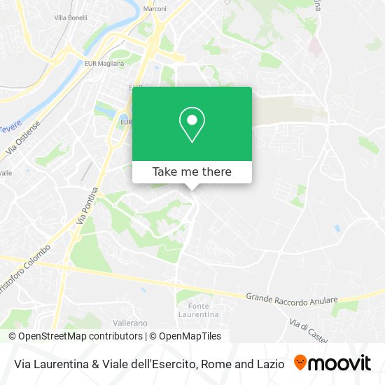 Via Laurentina & Viale dell'Esercito map