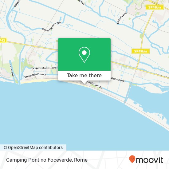 Camping Pontino Foceverde map