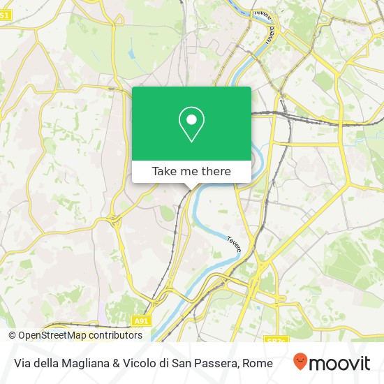 Via della Magliana & Vicolo di San Passera map