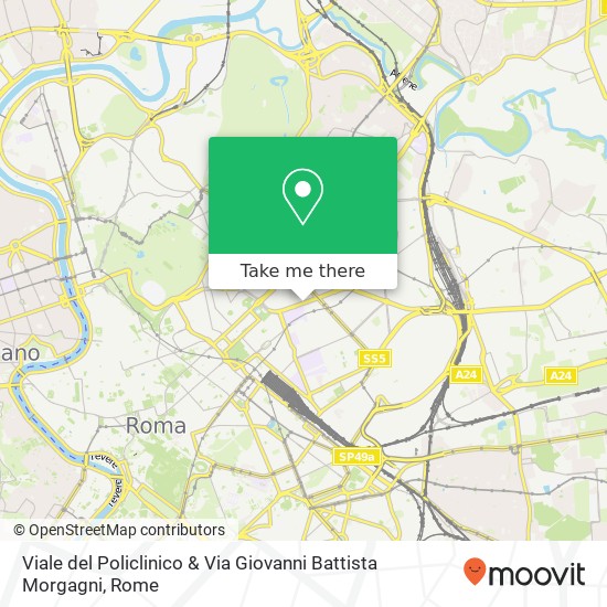 Viale del Policlinico & Via Giovanni Battista Morgagni map