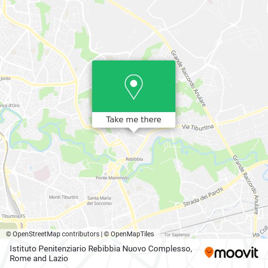 Istituto Penitenziario Rebibbia Nuovo Complesso map