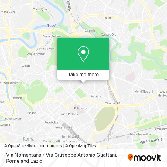 Via Nomentana / Via Giuseppe Antonio Guattani map