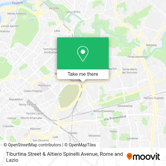 Tiburtina Street & Altiero Spinelli Avenue map