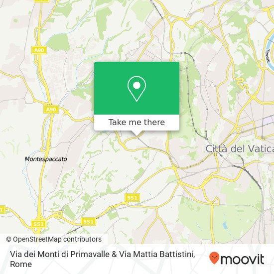 Via dei Monti di Primavalle & Via Mattia Battistini map