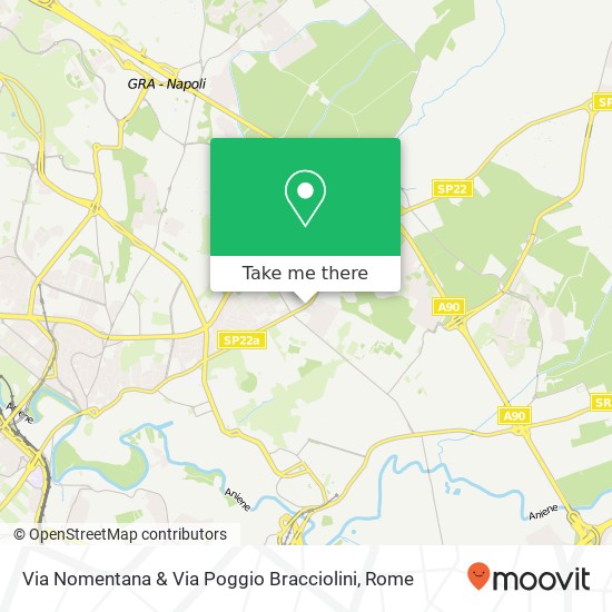 Via Nomentana & Via Poggio Bracciolini map