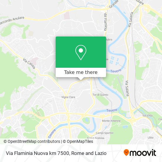 Via Flaminia Nuova km 7500 map