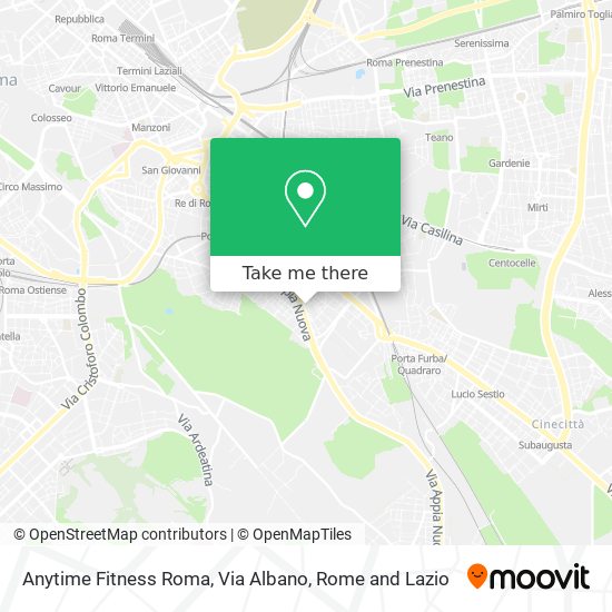 Anytime Fitness Roma, Via Albano map