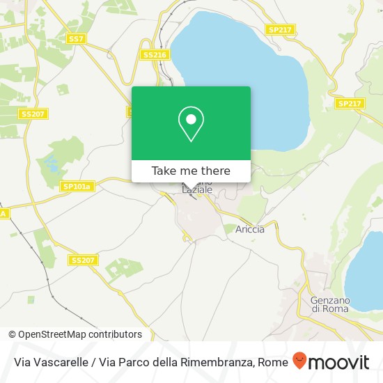 Via Vascarelle / Via Parco della Rimembranza map