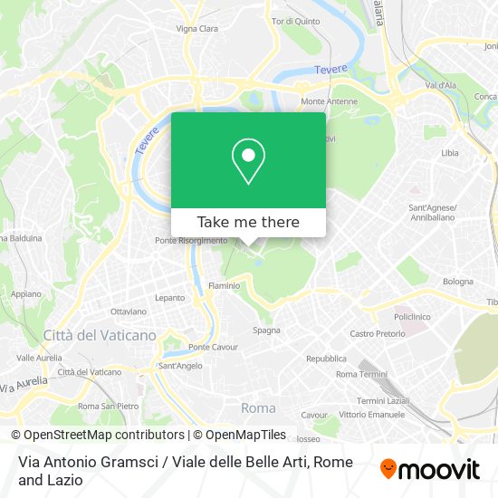 Via Antonio Gramsci / Viale delle Belle Arti map
