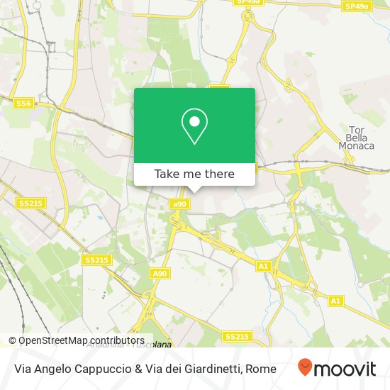 Via Angelo Cappuccio & Via dei Giardinetti map