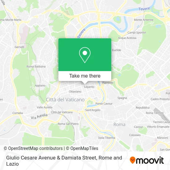 Giulio Cesare Avenue & Damiata Street map