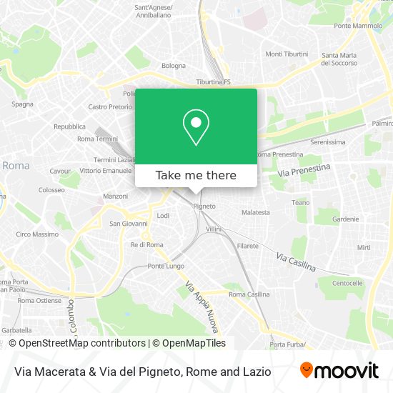 Via Macerata & Via del Pigneto map