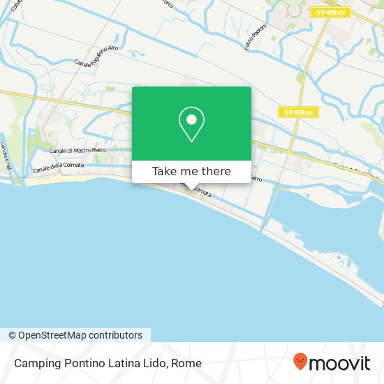 Camping Pontino Latina Lido map