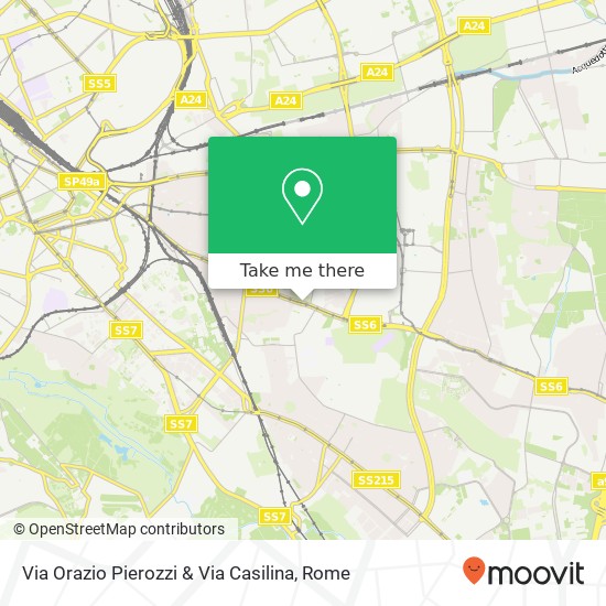 Via Orazio Pierozzi & Via Casilina map