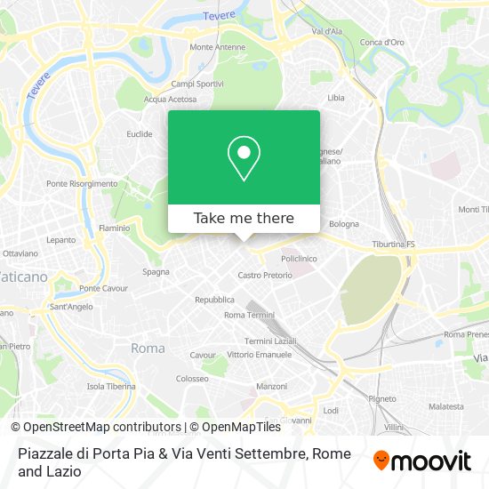 Piazzale di Porta Pia & Via Venti Settembre map