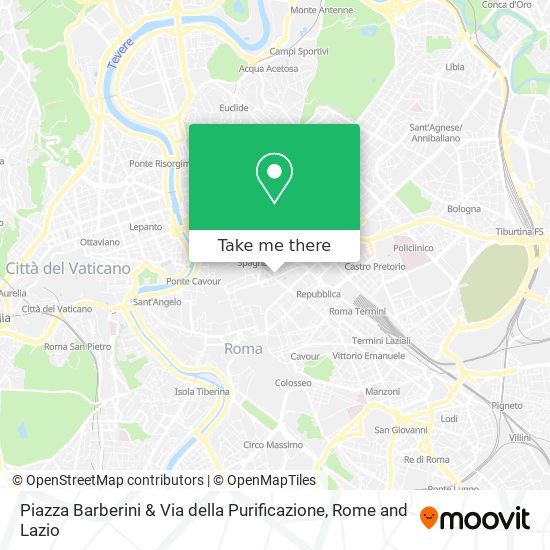 Piazza Barberini & Via della Purificazione map
