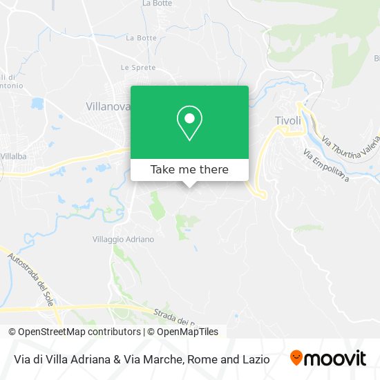 Via di Villa Adriana & Via Marche map
