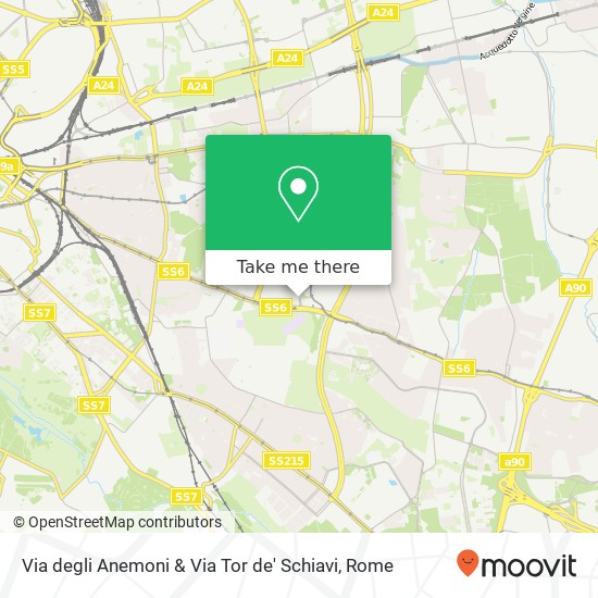 Via degli Anemoni & Via Tor de' Schiavi map
