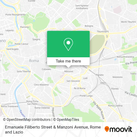 Emanuele Filiberto Street & Manzoni Avenue map