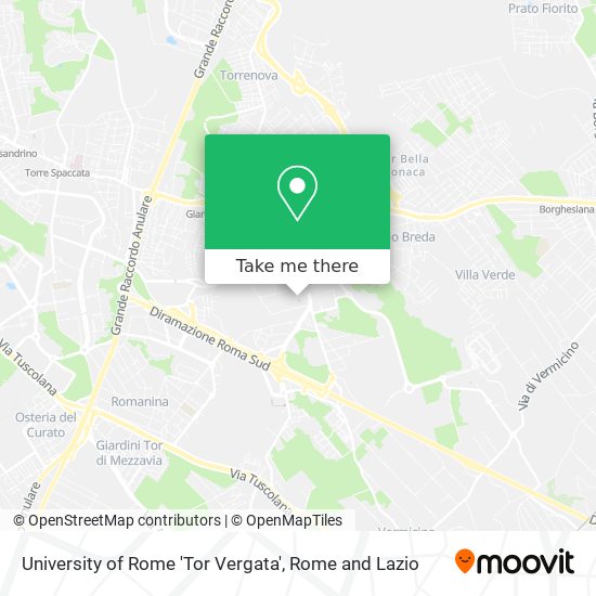 University of Rome 'Tor Vergata' map