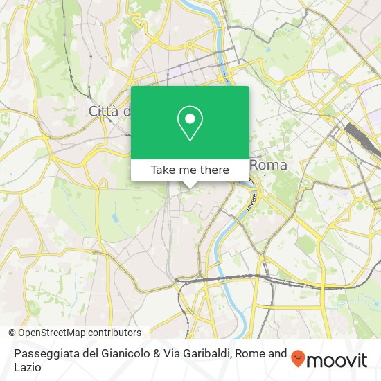Passeggiata del Gianicolo & Via Garibaldi map