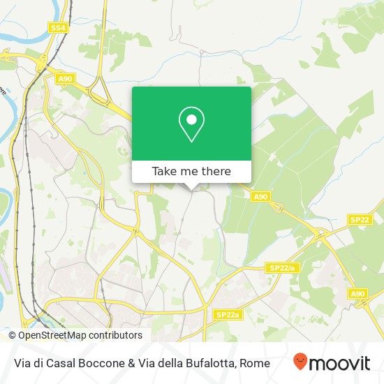 Via di Casal Boccone & Via della Bufalotta map