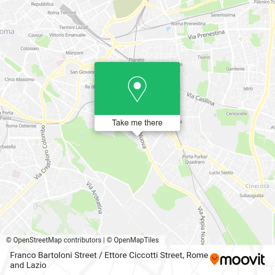 Franco Bartoloni Street / Ettore Ciccotti Street map
