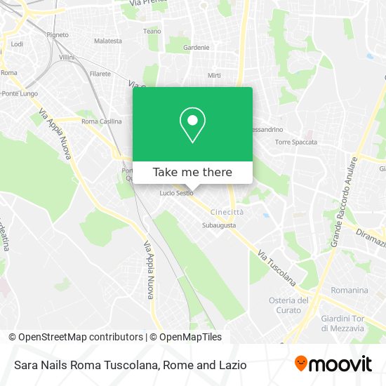 Sara Nails Roma Tuscolana map