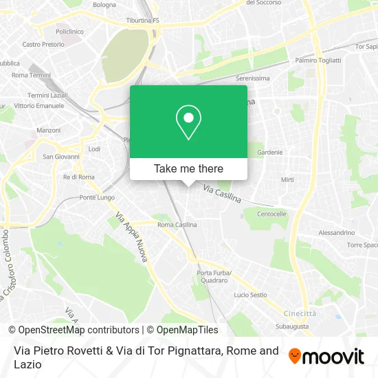 Pietro Rovetti Street & Tor Pignattara Street map