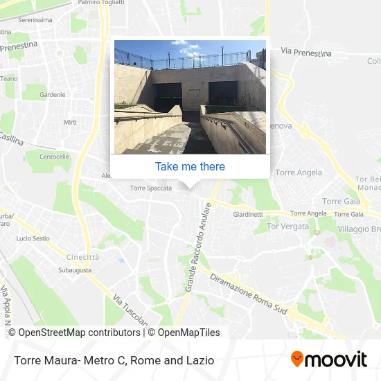 Torre Maura - Metro C map