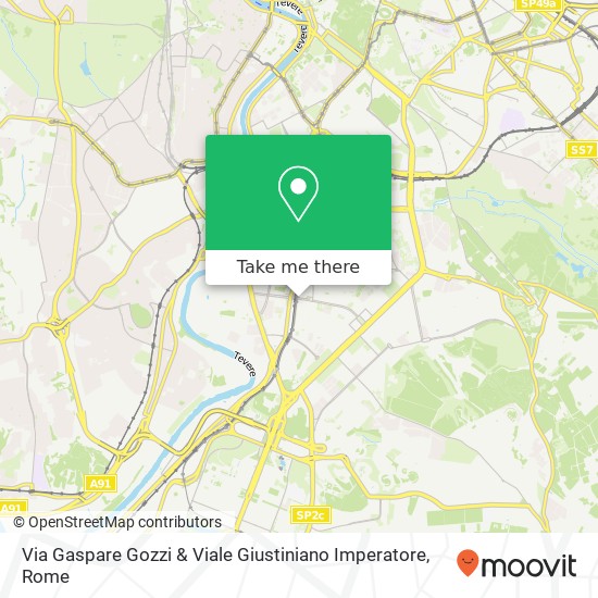Via Gaspare Gozzi & Viale Giustiniano Imperatore map