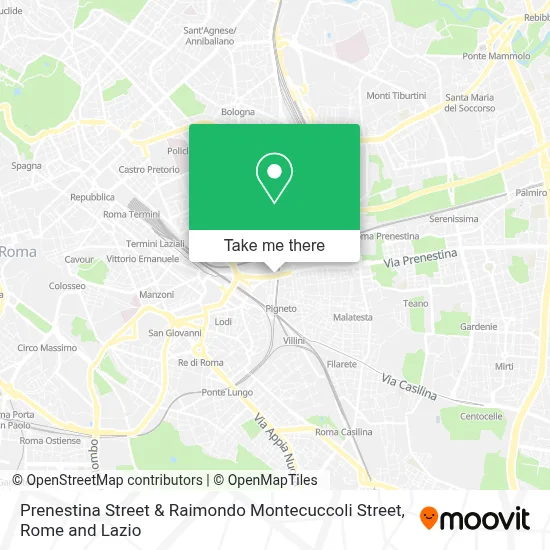 Prenestina Street & Raimondo Montecuccoli Street map