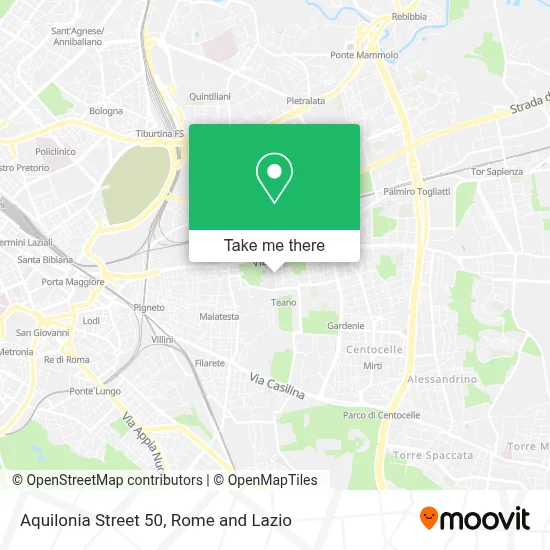 Aquilonia Street 50 map
