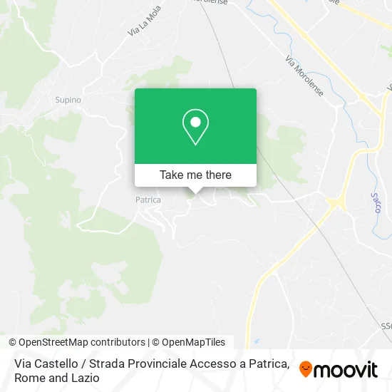 Via Castello / Strada Provinciale Accesso a Patrica map