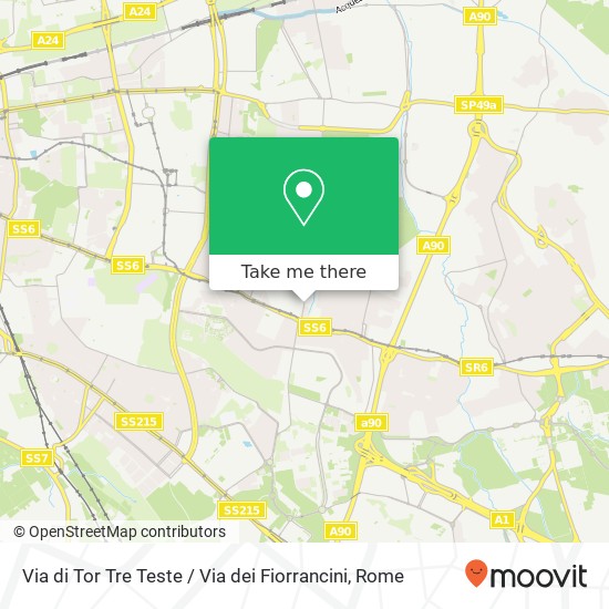 Via di Tor Tre Teste / Via dei Fiorrancini map
