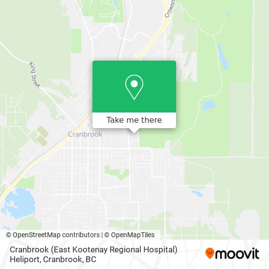 Cranbrook (East Kootenay Regional Hospital) Heliport map