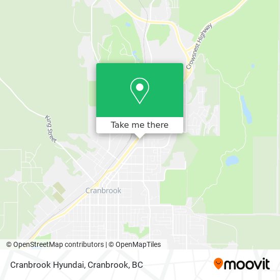 Cranbrook Hyundai map