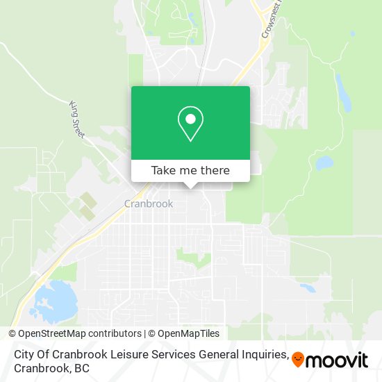 City Of Cranbrook Leisure Services General Inquiries plan