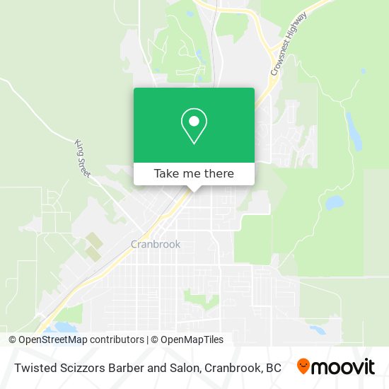 Twisted Scizzors Barber and Salon map