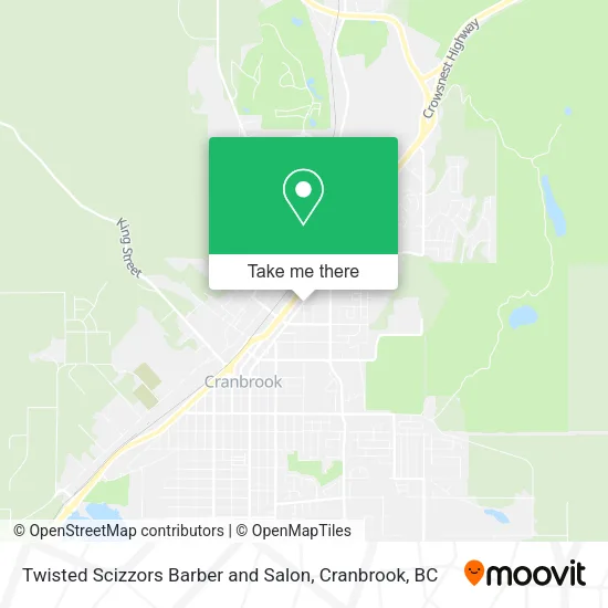 Twisted Scizzors Barber and Salon map