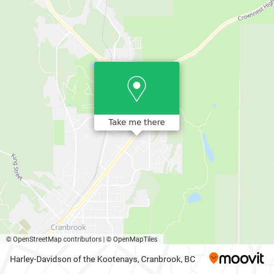 Harley-Davidson of the Kootenays map