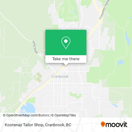 Kootenay Tailor Shop map