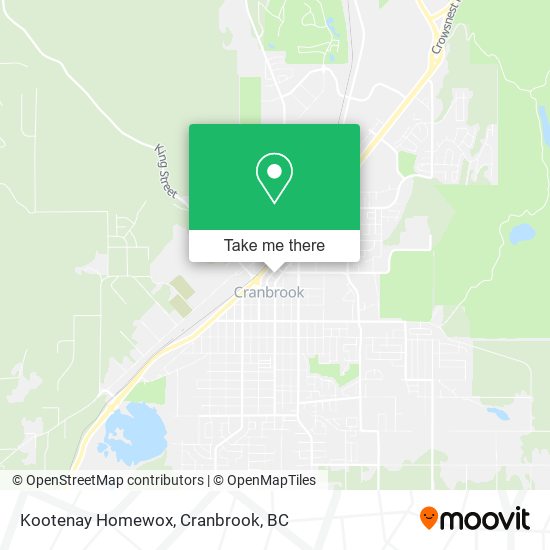 Kootenay Homewox map