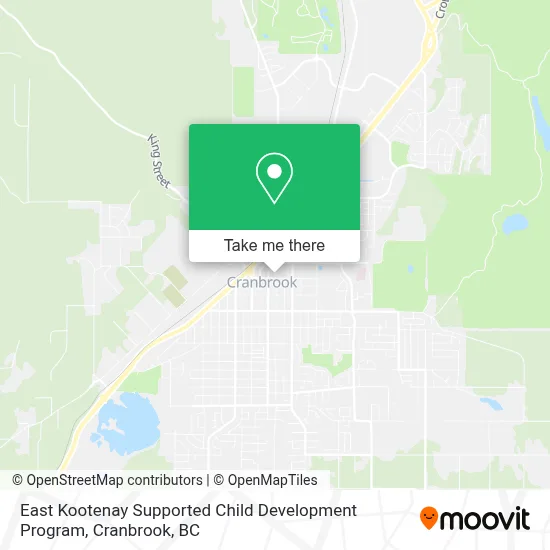 East Kootenay Supported Child Development Program map