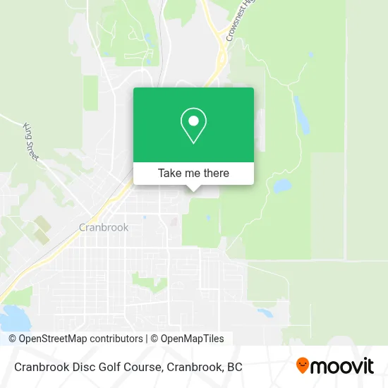 Cranbrook Disc Golf Course map