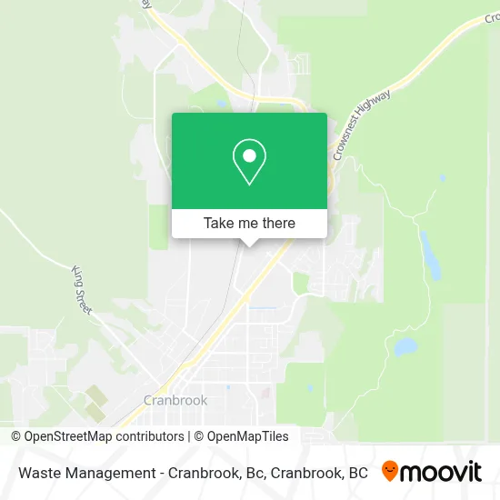 Waste Management - Cranbrook, Bc map