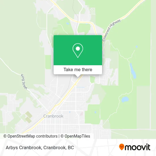 Arbys Cranbrook map