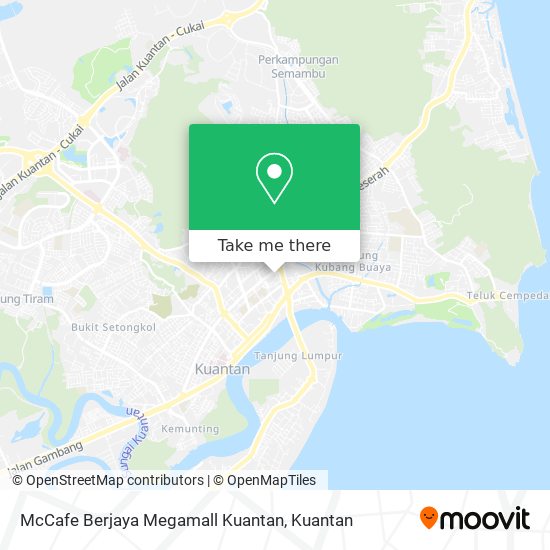 Peta McCafe Berjaya Megamall Kuantan